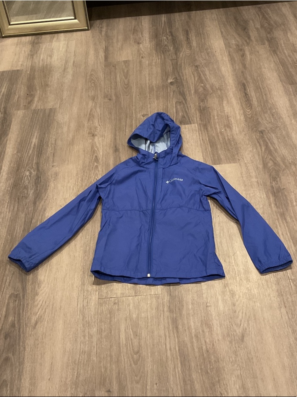 Columbia Royal Blue Hooded Rain Coat